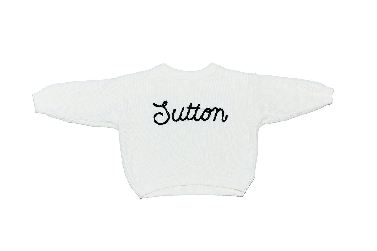 Embroidered Name Knit Sweater