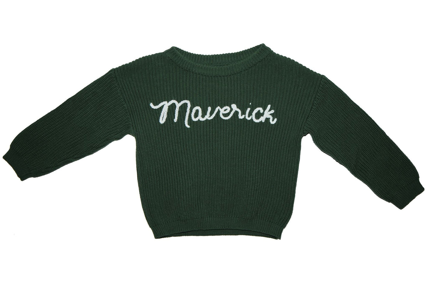 Embroidered Name Knit Sweater